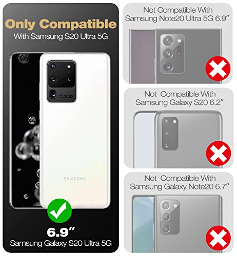 Image of Dexnor Full Body Case for Samsung Galaxy S20 Ultra /6.9 inches,[Built in Screen Protector and Kickstand] Heavy Duty Military Grade Protection Shockproof Protective Cover for Galaxy S20 Ultra,Peony Pink