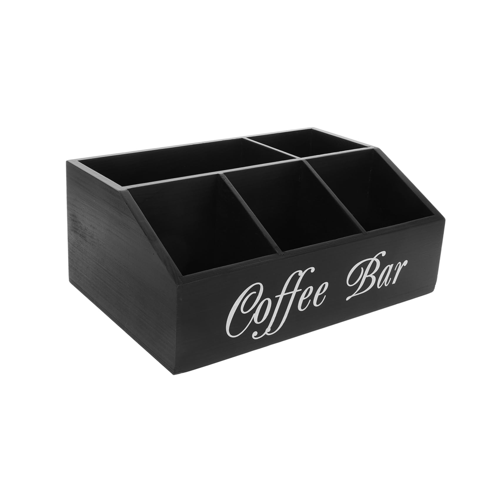 SOLUSTRE Holz Kaffee-organizer Für Arbeitsplatte Kaffeebar-organizer Aufbewahrungsbox Für Kaffee-zubehör Zuckerpäckchen Papiertücher Strohhalme