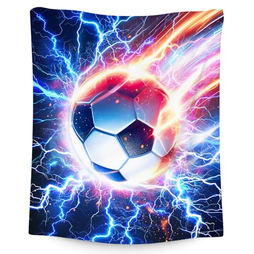 Soccer Blanket for Boys Throw Gifts - 30" x 40" Soft Plush Sport Theme Blankets for Kids