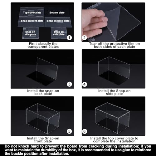 Uxcell A21041000UX0138 Acrylic Clear Display Case Box Dustproof Protection Showcase Cube Collectibles Show Box 3.9X3.9X11.8Inch thumb #6