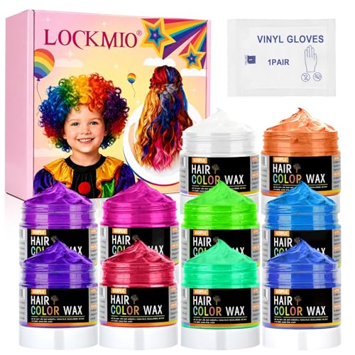 10PCS Washable Temporary Hair Color Wax for Kids & Adults