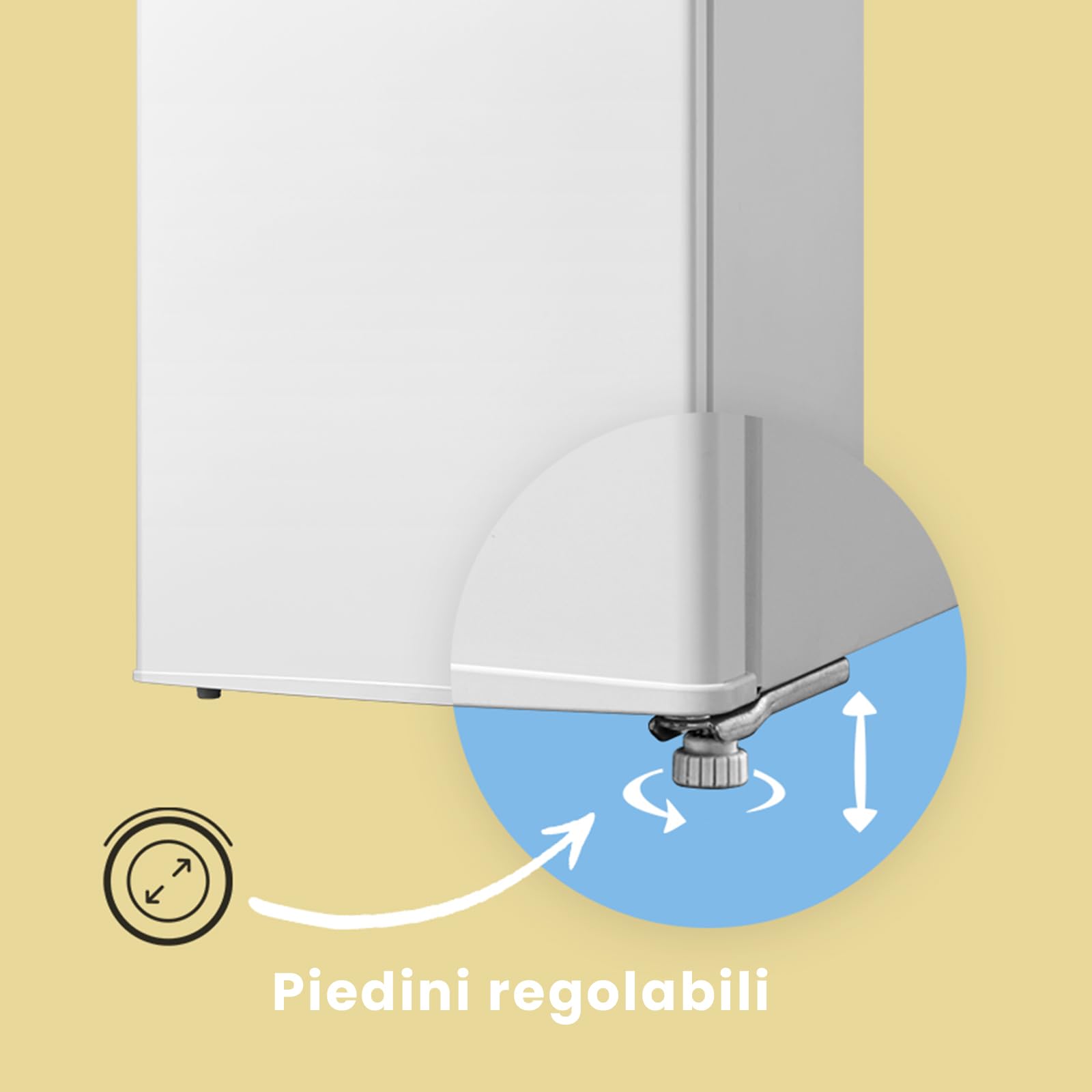 COMFEE' RCD115WH2 Frigorifero Piccolo con Freezer 80 Liter, Frigo Monoporta, Bassa Rumorosità 39db, Porta Reversibile, Compressore Inverter, Luce LED, Adatto per Casa, Ufficio, Camera, Bianco