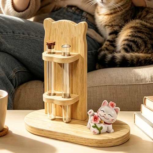 Soporte para pelo de gato que evita la pérdida de recuerdos con doble tubo decorativo y corcho 4