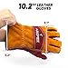 ARCPEX Leather Work Gloves for Men, Heavy-Duty Welding Gloves XL for MIG TIG Welding, Gardening, Construction, Farm, Wood Chopping Cowhide with Cotton Liner Safety Thorn Proof Gloves Hand Protection