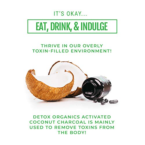 Detox Organics Emergency Detox, Activated Charcoal Capsules, Bloating & Stomach Relief, Anti Hangover Pills, Vegan… - Image 4