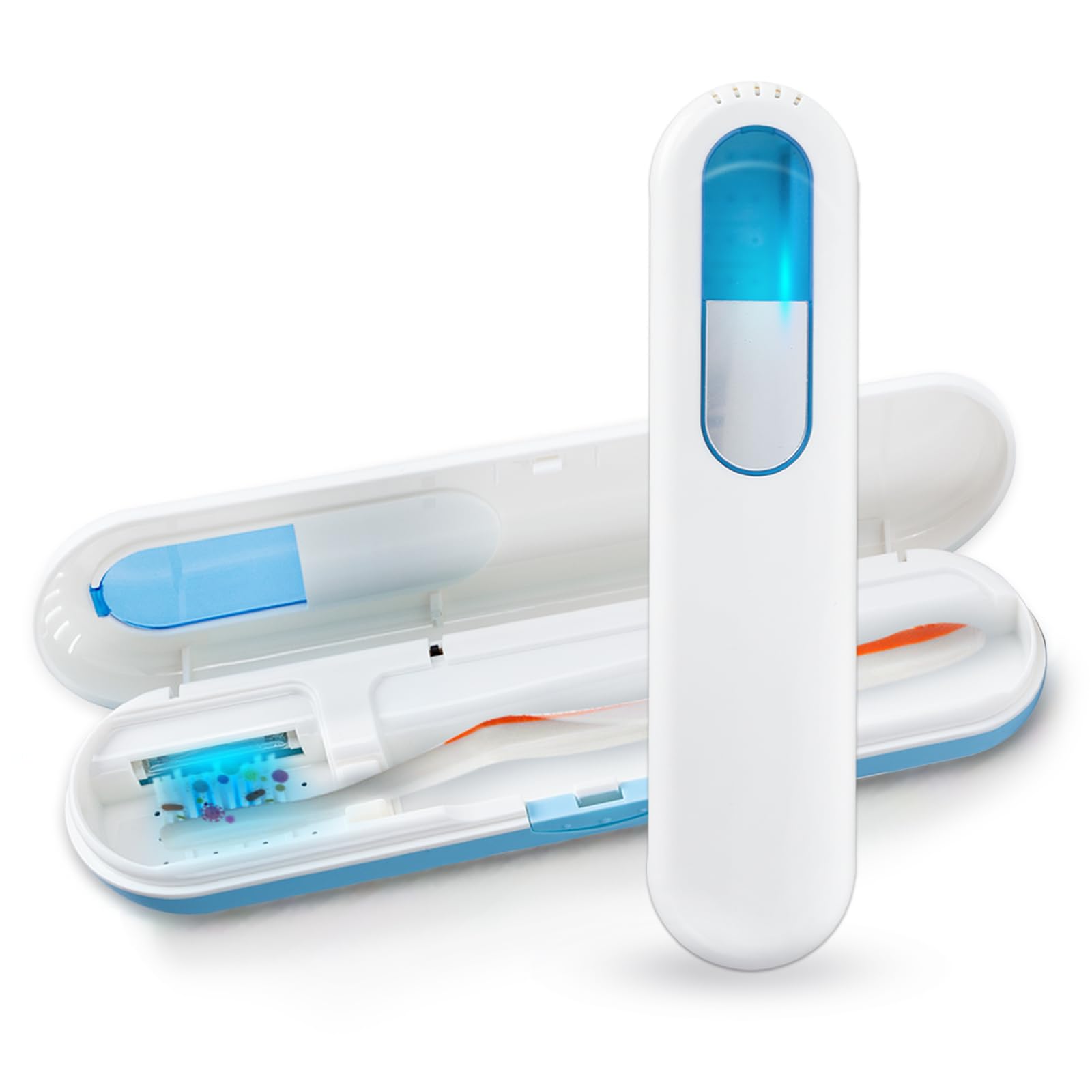 TAISHAN UV Toothbrush Case Sanitizer，Portable Rechargeable Travel Toothbrush Holder,Fits All Toothbrushes for Electric and Manual Toothbrushes,Safety