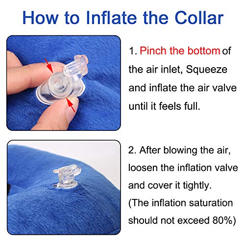 AhlsenL Inflatable Comfy Cone for Dogs Cats Protective Soft Pet Recovery Collar After Surgery Prevent Dogs from Biting & Scratching(M)