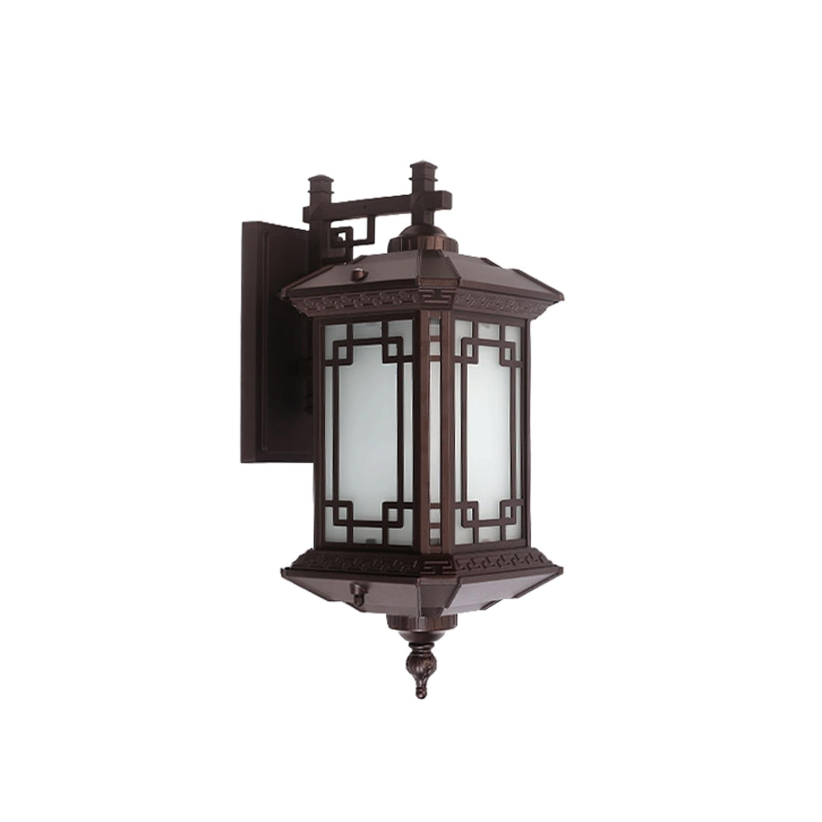 OZBMA Outdoor Wall Light, Vintage Deep Coffee Exterior Sconce, Grid Aluminum Lantern with Glass, E27 Waterproof Lamp for Porch, Patio, Villa, Garden, Deck, Facade Cottage