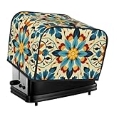 4 Slice Toaster Cover Colorful Arabic Editable File Yellow Universal Toasters Dusts Covers with Pocket Oven Cover Dustproof Fingerprint Kitchen Bread Machine Protector for Kitchen Small Appliance