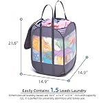 1.5 Loads, Pop-up Laundry Hamper with Extended, Thickened and Reinforced Handles, Tear Proof, Laundry Basket with Zipper Lid, With YKK Zipper, Honey Comb Mesh, Breathable, 14.9"*14.9"*21.6" (white) - Image 2