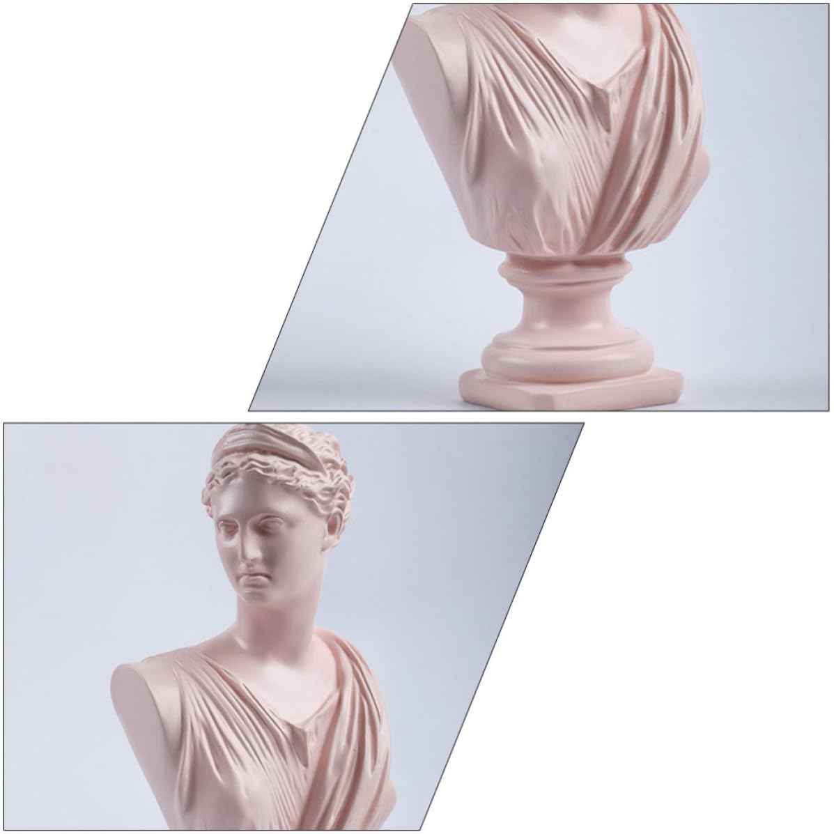 Busto Decorativo Femenino en Resina Rosa para Escritorio del Hogar