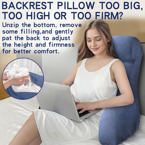Tinuniyaa Back Pillow for Bed Sitting Up, Reading Pillow, Extra Large Arm Pillows for Adults for Back Support,Bed Pillow for Sitting up for Watching TV/Gaming/Relaxing