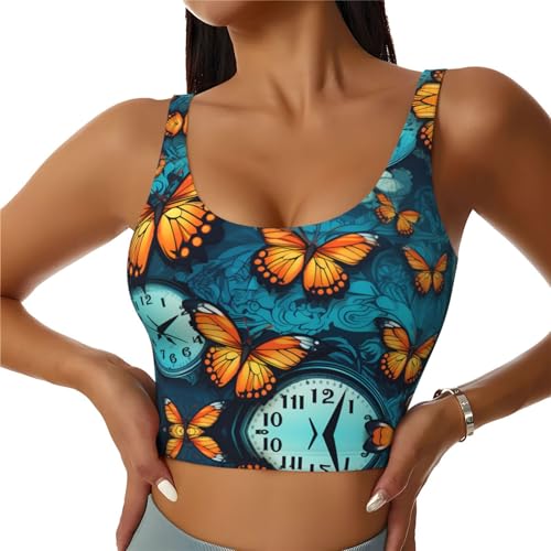 Gilet de sport imprimé papillon vêtement ample XXL contre l'inconfort pendant le yoga