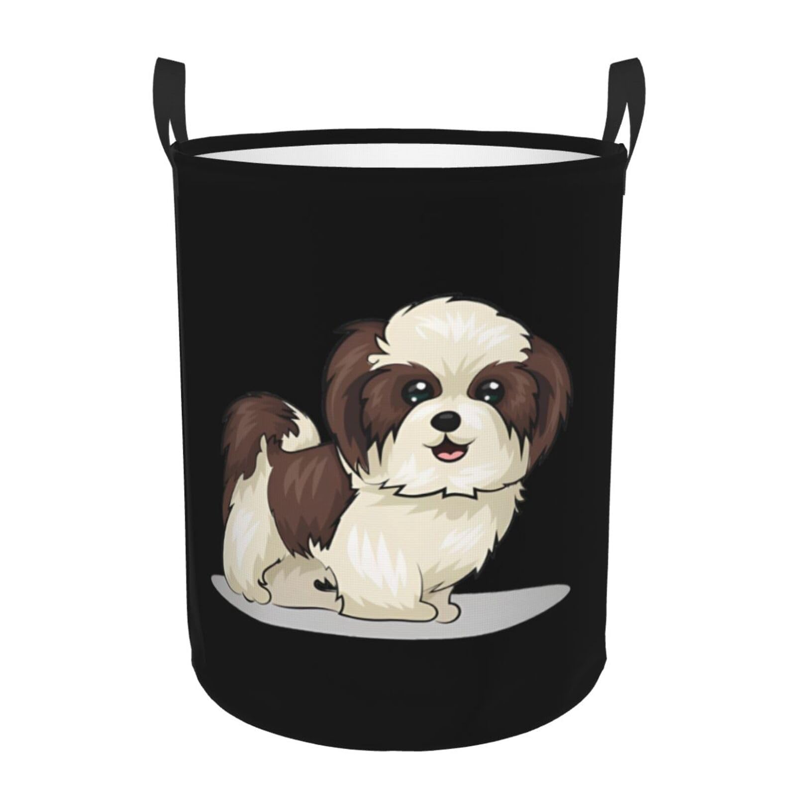 S Circular Hamper Shih Tzu Dog Print for Dirty Clothes