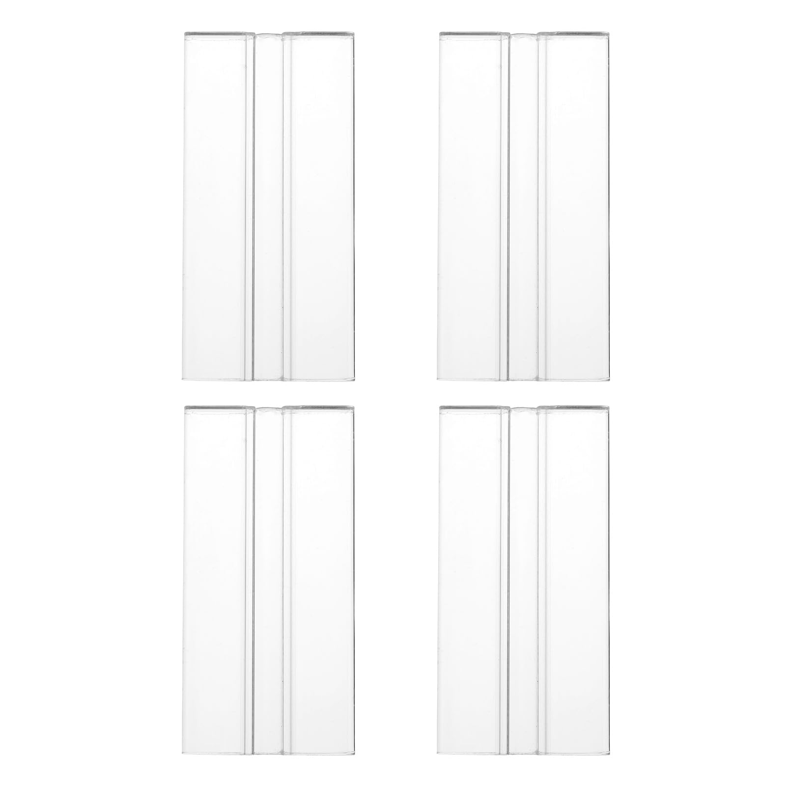 sourcing map 4Pcs Acrylic Flexible Hinges, 80x39mm Invisible Living Hinge, 360° Transparent Continuous Piano Low Profile Flex Hinge for DIY Furniture, Display Stand, Cabinets
