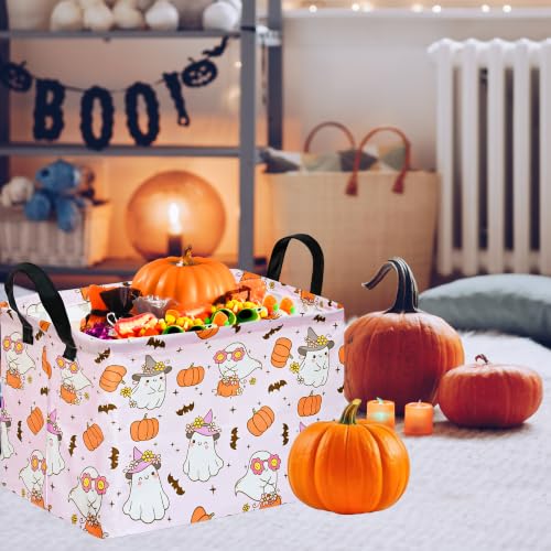 Image of Halloween Shelf Nursery Storage Basket Laundry Hamper Storage Box and Bins for Kids Home Clothes with Handles