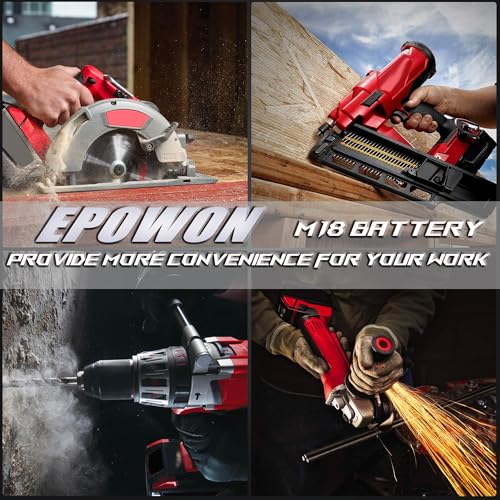 5.0Ah Replacement Battery for Milwaukee 18V Battery Compatible with Milwaukee M18 Battery 48-11-1850 48-11-1852 48-11-1820 48-11-1828 48-11-1830 Cordless Power Tools 2 Pack