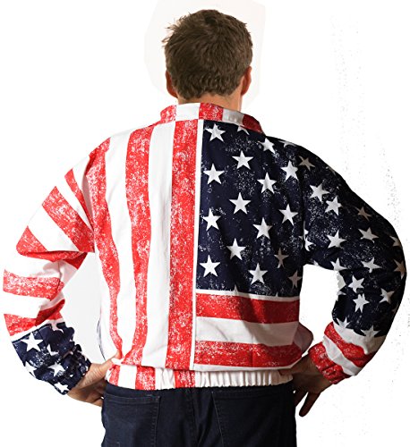 Insta Slim American Flag Print Jacket with Zip Front 1757102