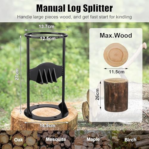 CZ-XING Manual Log Splitter, Firewood Kindling Splitter, Safety Carbon Steel,Heavy Duty Manual Splitting Tool, Firewood Log Splitter, Suitable for Home Camping Outdoors Hardwoods 5 CZ-XING Manual Log Splitter, Firewood Kindling Splitter, Safety Carbon Steel,Heavy Duty Manual Splitting Tool, Firewood Log Splitter, Suitable for Home Camping Outdoors Hardwoods - Image 5