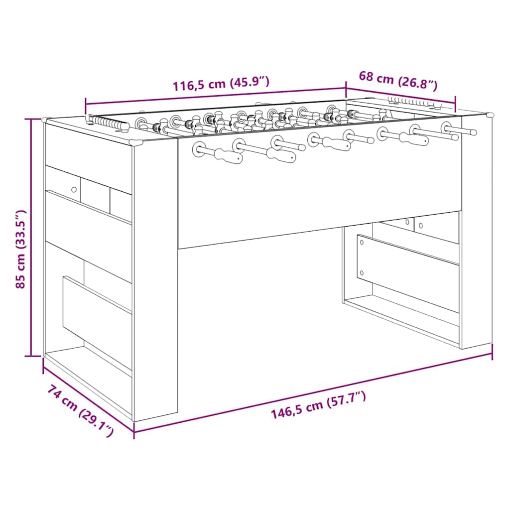 Refined Mesa de Futbolín Roble, Mesa de futbolín Rectangular, Moderna para Juegos en Interiores, competencias Familiares, diversión Nocturna y Fiestas