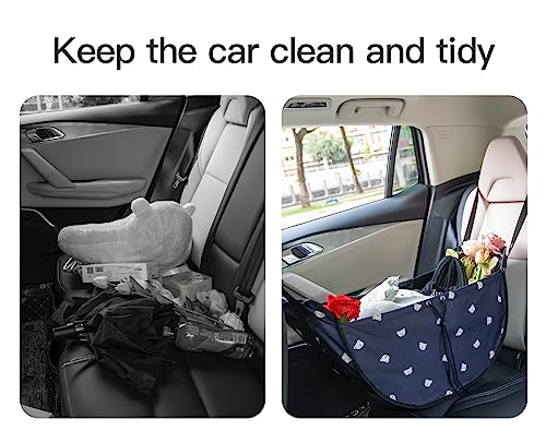 Image of LEGDOR Car storage bag Cartoon bear Car seat back multifunctional storage Rear seat storage hanging bag Car hanging storage bag (Black)