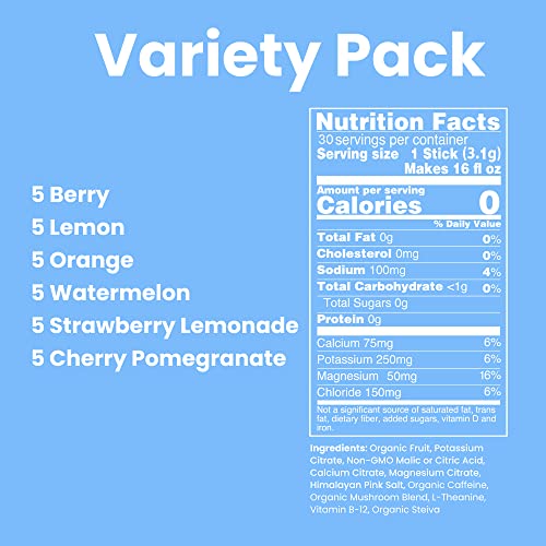 Nectar Energy Booster - Organic Caffeine, B12 & Electrolytes - Sugar Free & Zero Calorie – Healthy Coffee, Energy Drink & Soda Alternative – Hydration & Energy Supplement (Variety 30 Powder Packets) #TOP4