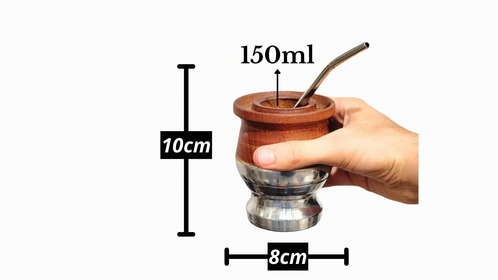 Mate para Yerba Mate Argentino, madera de algarroba mate y acero inoxidable, calabaza mate con bombilla, conjunto mate, cultura argentina