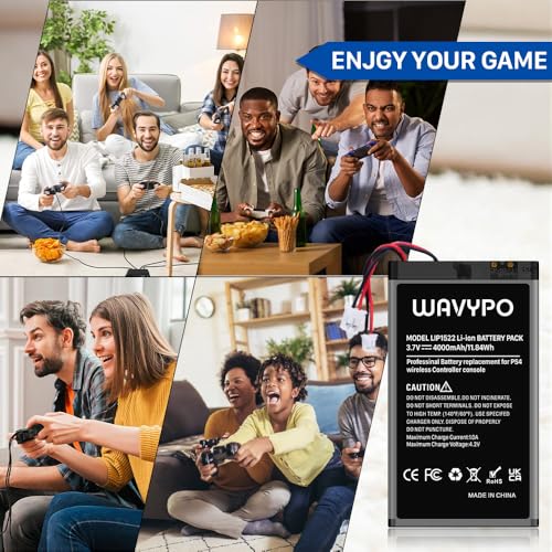 Wavypo 2 Pack Ps4 Controller Battery, 4000Mah Replacement For Ps4/Ps4 Pro/Ps4 Slim Playstation 4 Dualshock 4 Controller Cuh-Zct1H Cuh-Zct1E Cuh-Zct1U Cuh-Zct2U Cuh-Zct2 thumb #6