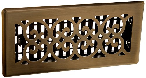 Decor Grates SPH410-A, registre de plancher, 10,2 x 25,4 cm, finition en laiton antique.