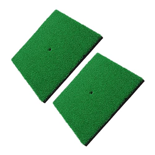 Mikikit 2pcs Golf Hitting Practice Mat Simulation Grass Pad Portable Training Aid for Home Backyard and Golfing Accessory for Skill Improvement