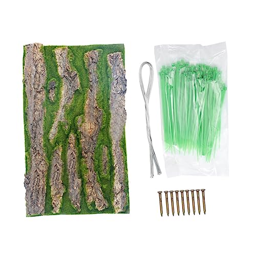 FUNOMOCYA 1Set Imitated Bark Decorative Board for Fish Tank Background Natural Look Aquarium Decoration for Reptile Cage Easy Placement No Maintenance Creates Healthy Habitat for Pets