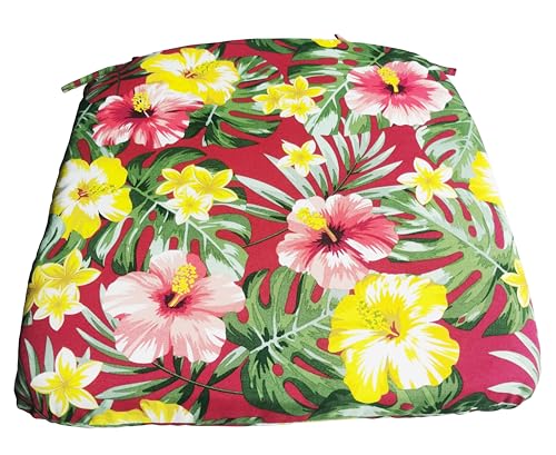 D&F Design Outdoor Patio Chair Pads With Ties, Fade-Resistant Chair Cushions For Home Office And Patio Garden Furniture Decoration D19.75 X W18.5 X H2.5, Set Of 4, Polyester Fabric thumb #2