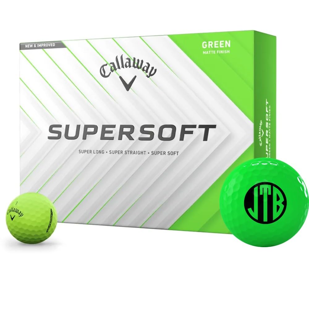 Callaway Golf Supersoft Matte Green Monogrammed Golf Balls - 2025 Model