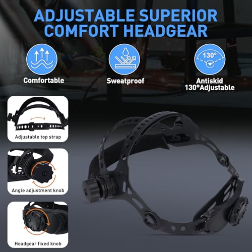 Image of 3.94 inchx3.82 inch Large Viewing Welding Helmet, True Color Auto Darkening Welding Helmet, Solar /Rechargeable Battery Power Welding Hood With 4 Arc Sensor, Wide Shade 4 /5-9 /9-13 Welding Mask For TIG MIG ARC