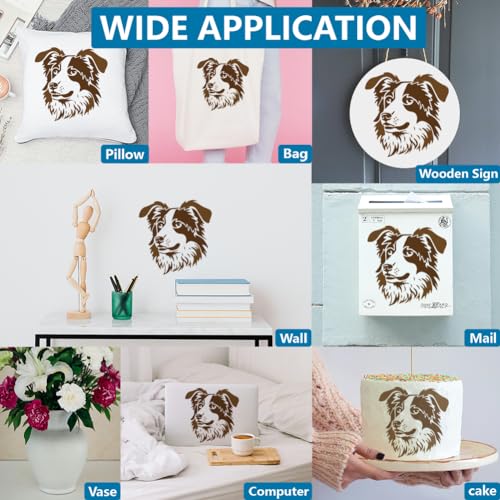 MAYJOYDIY Schäferhund Schablonen 30 × 30cm Große Hunde/Haustier Schablone Zum Malen Mit Pinsel Wiederverwendbare Hundekopf Schablone Für Holz Leinwand Stoff Wand Möbel Dekor