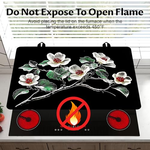 Image of BVBOX Stove Top Cover for Electric Stove, 28 inch x 20 inch Glass Cooktop Protector Mat with Hanging Loops, Anti-Scratch Non-Slip Dish Drying Mat, Washable Countertop Pad