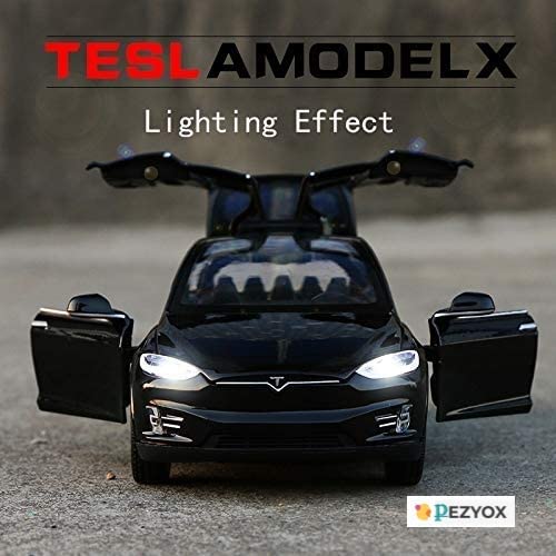 Image of Alloy Car Model Diecasts Metal Toy with Sound /Light /Pull-Back Off-Road Vehicles Car Model Collection Kids Toys Gift Multicolor Pack of 1 (Tesla Black)