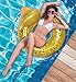 POZA Inflatable Duck Pool Float Tube- Heavy Duty Vinyl UV Resistant Confetti Pool Duck Floatie, Animal Pool Float Swim Ring Pool Inflatables for Kids and Adults for Beach, Party, Vacation - Gold