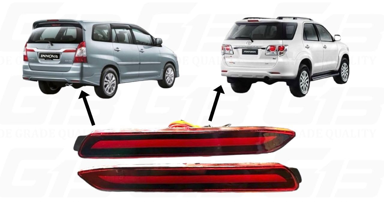 G13 Innova,Fortuner 2013-2015 Reflector Led Brake Light for Bumper(Rear/Back) Drl with wiring (Red) - Set of 2 (NON MATRIX,3WIRES)-image-22