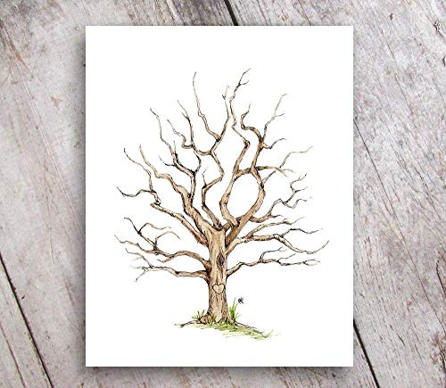 Fingerprint Family Tree Guest Book Alternative 8x10 Print UNFRAMED