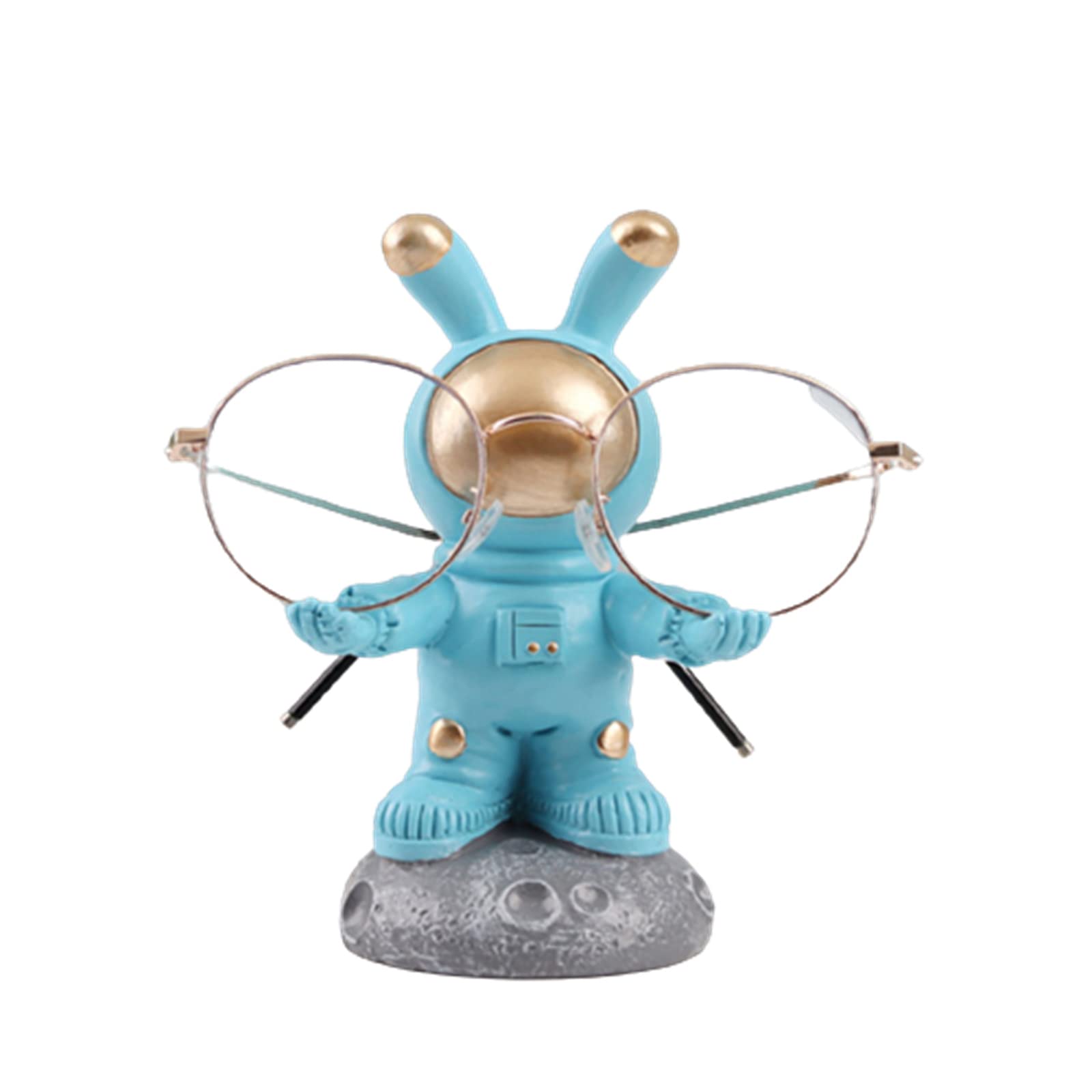Elnwnnkc Novel Space Glasses Holder Stand Glasses Retainers Resin Animal Figurines Eyeglass Bracket Great Friend Holder Stand for Nightstand Desk