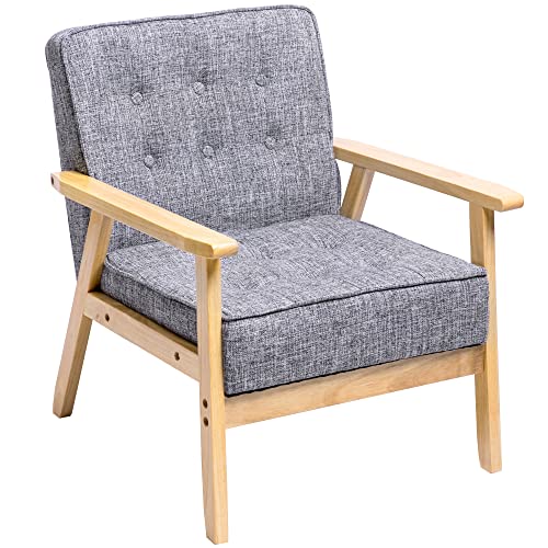 ソファ カウチ ソファー 1人掛け 天然木脚 幅65cm 一人暮らし ファブリック素材 生地 グレー 170GAA