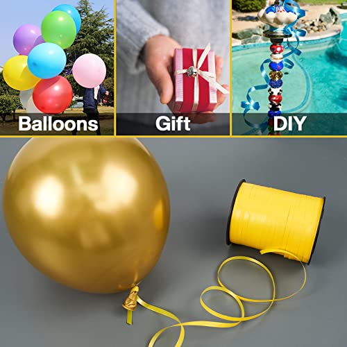 Image of PartyWoo Yellow Ribbon - 500 Yard Curling Ribbon for Crafts, Balloon String, Gift Wrapping, Florist Flowers (1 Roll)
