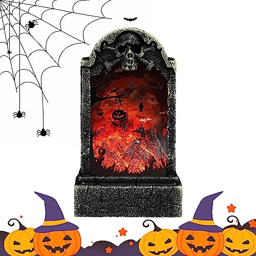 Ditanpu Pietra tombale Pietra tombale Luce di Halloween - Tombstone Night Light Decor per Halloween,Lapide Riflettente di Halloween all'aperto per Decorare davanzale della Finestra della libreria