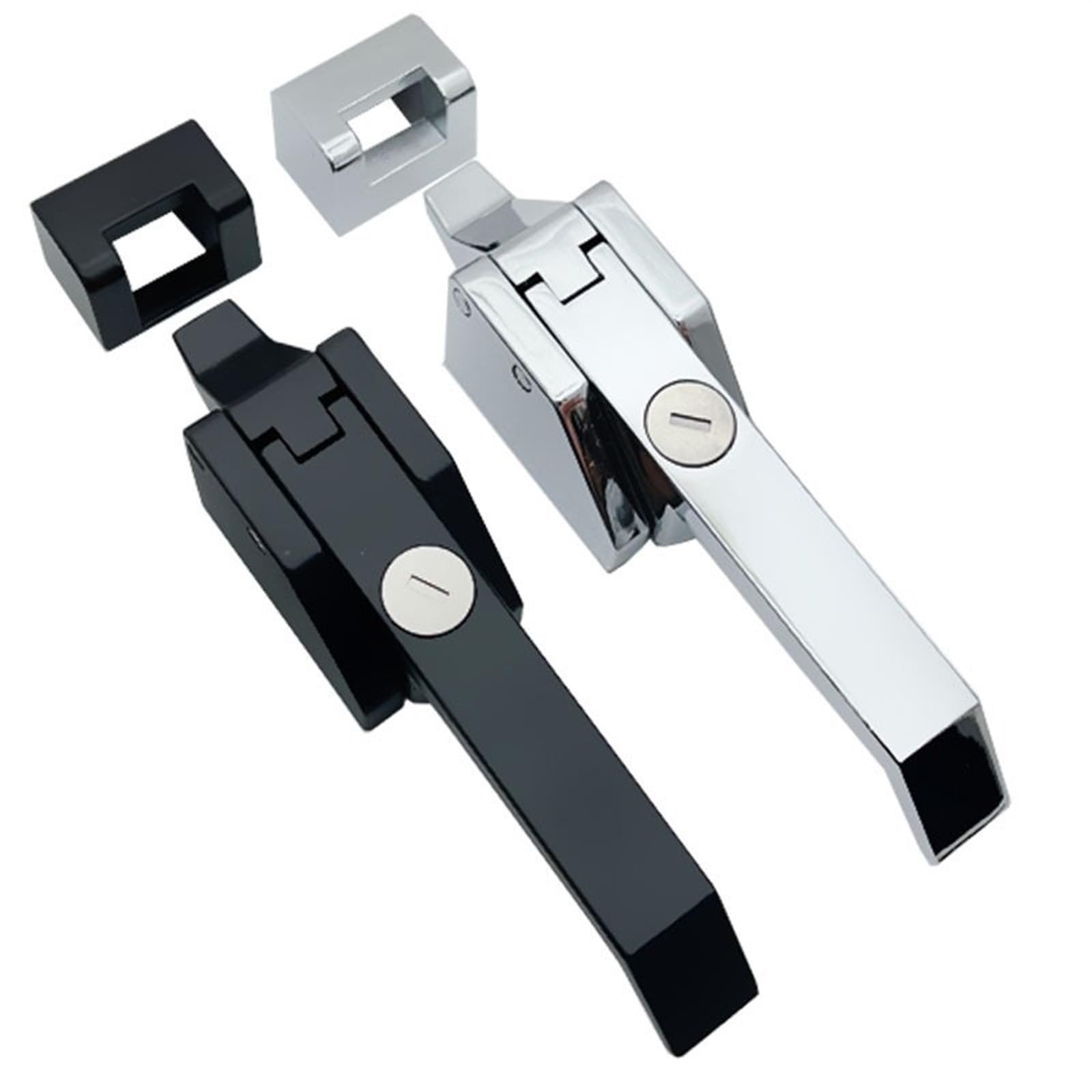 DK615 Edelstahl-Türgriffe/Haspen/Kompressionstürschloss mit Schnallenhebel for Ofen/Kühlschrank/Schränke/Gefrierschrank, 1 Stück(Zinc alloy with key-01)
