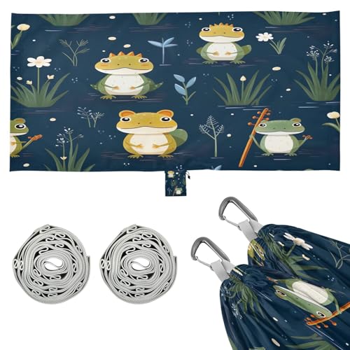 Kigai Cute Frog Camping Hammock Durable & Portable Travel Hammock Holds 330lbs with Tree Strapsm, Pocket, Camping Accessories