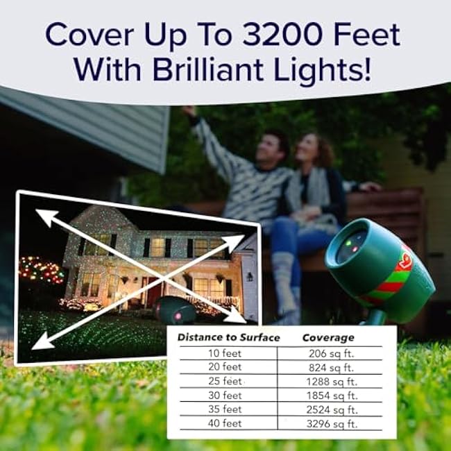 Star Shower Ultra 9 Laser Holiday Projector with 3 Color Combinations