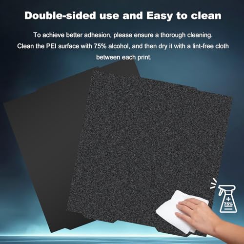 Image of 365x365mm Black Build Plate for Prusa XL, Double Sided Textured PEI+Smooth PEI Flexible Spring Steel Platform Without Magnetic Base Heated Printing Bed for Prusa XL 3D Printer