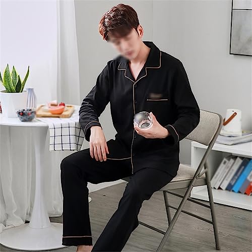 Pajamas Men's Autumn Long Sleeve Plus Size Men's Loungewear Thin Section Cotton Suit3