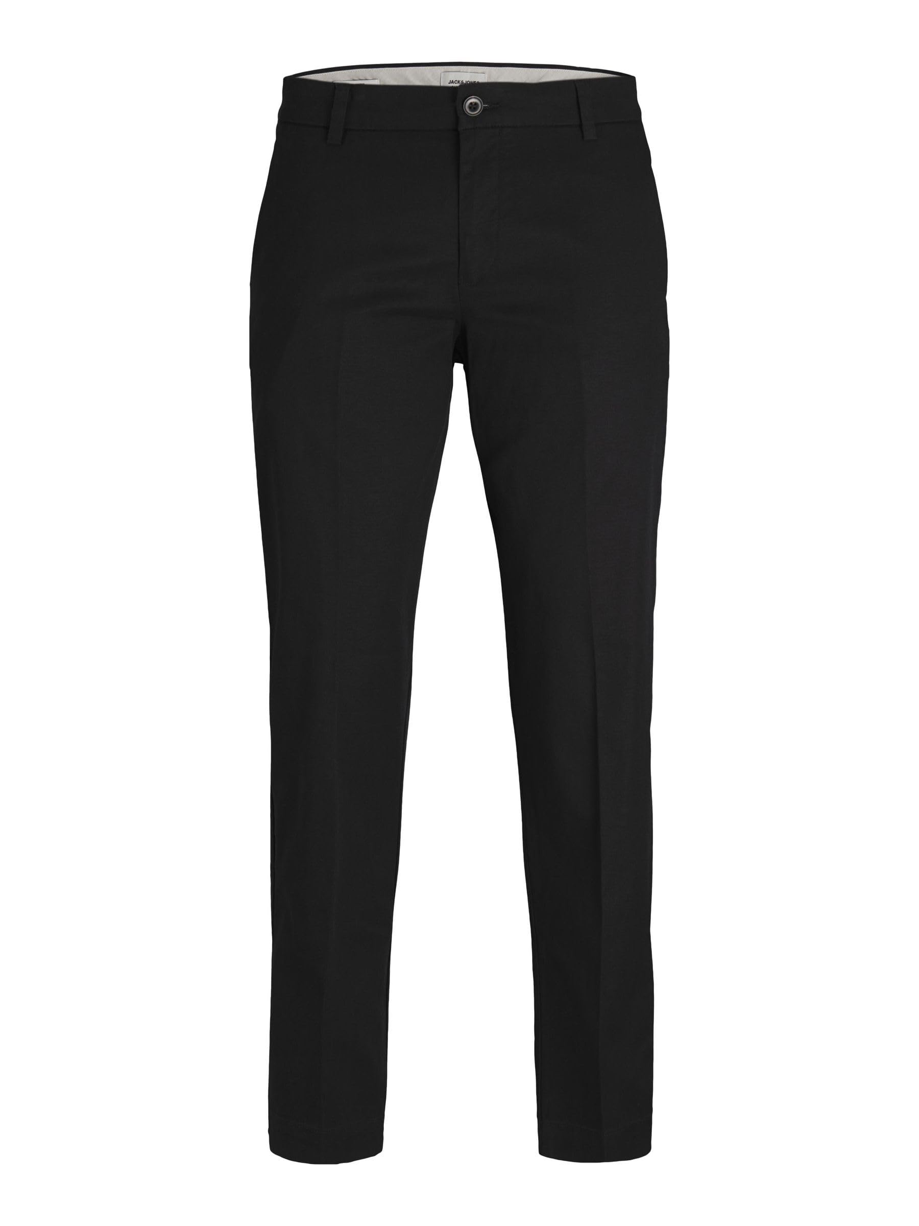JACK & JONES Male Chino Trousers Relaxed Fit Chino Trousers, Black, 30 W/30 L